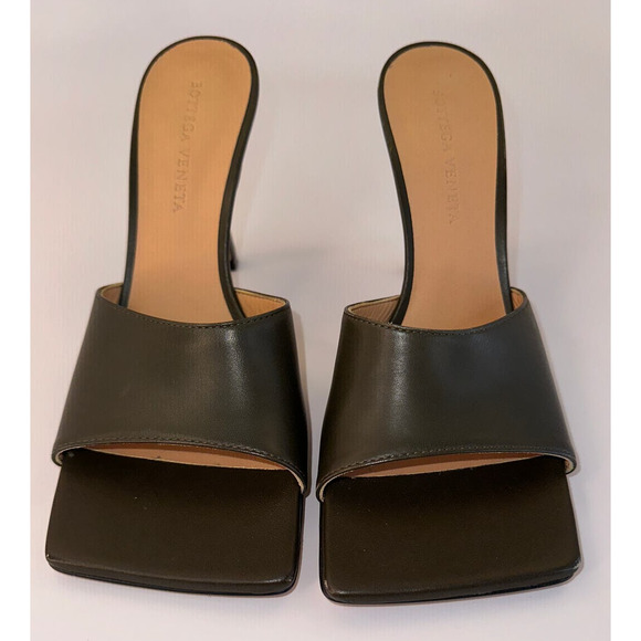 Bottega Veneta Leather Berry Sandal Slide Kaki Green Brown Size 36 New in Box - Picture 4 of 15